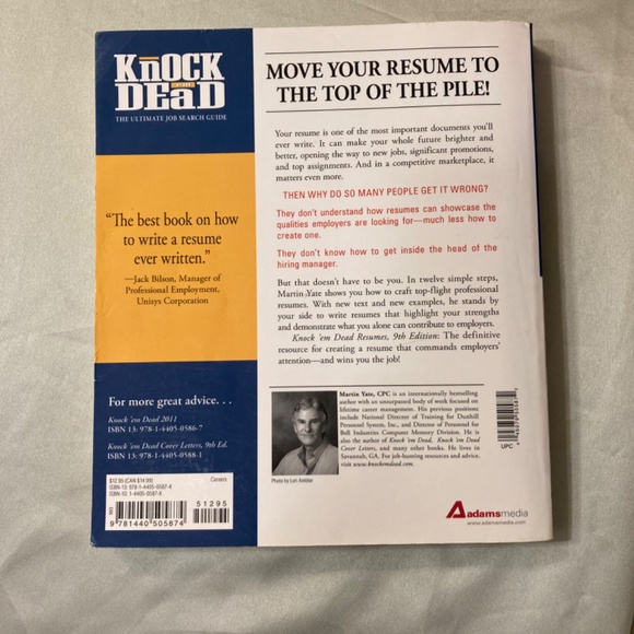 Book: Knock ‘Em Dead Resumes by Martin Yate, CPC Softcover 9th Edition VGUC - Picture 2 of 6